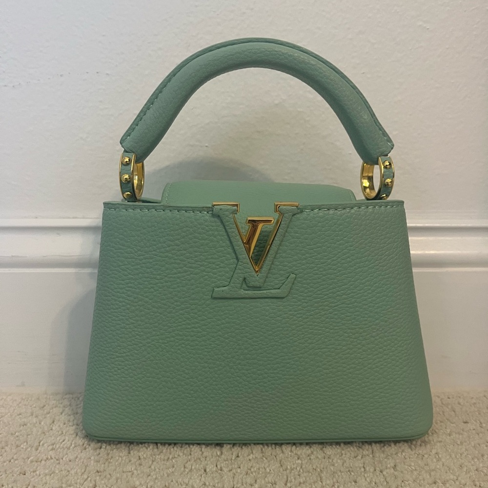 Green top handle bag